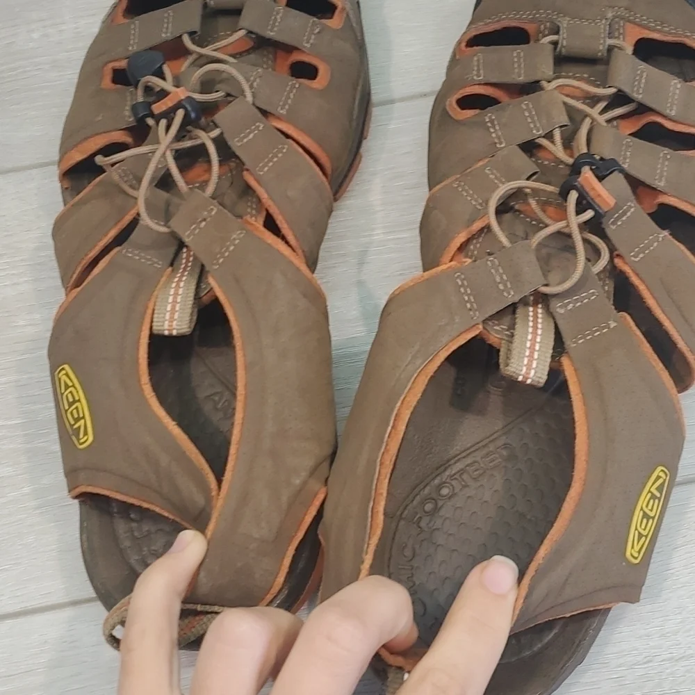 Keen Mens Outdoor Shitake Bombay Hiking Comfort Leather Sandals shoes sz 11.5
